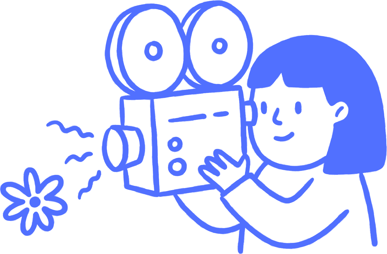 Hand-drawn illustration for Content Creation and Production