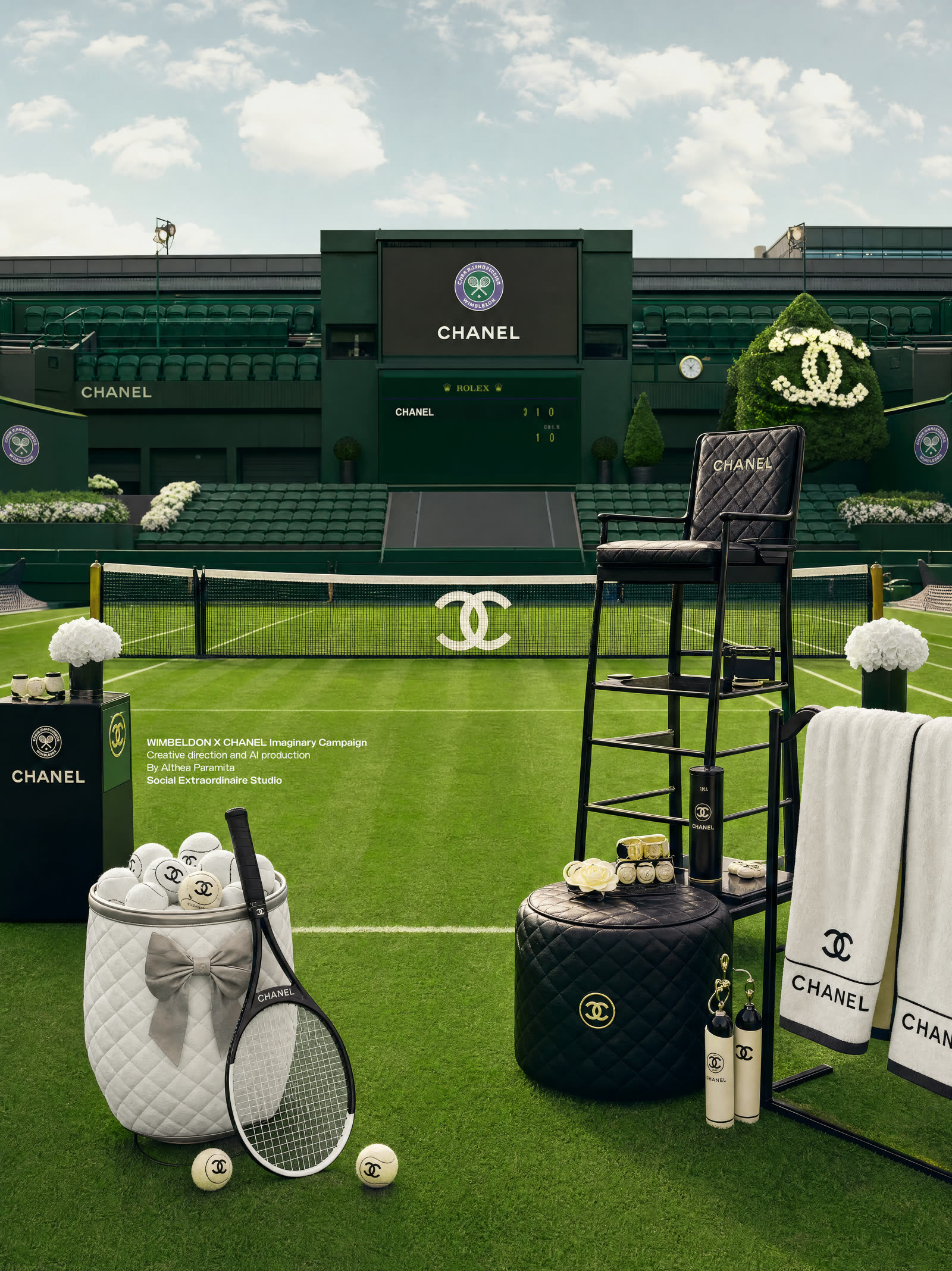 chanel x wimbledon concept still, trophy moment