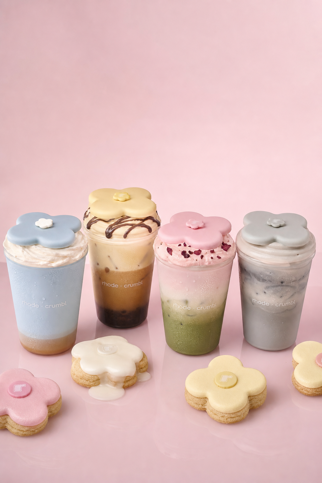 brand collaboration concept four drinks hero shot